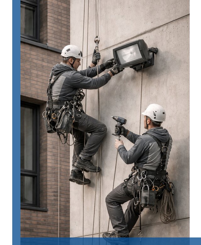 Профессиональный монтаж фасадных прожекторов в Чехове под ключ