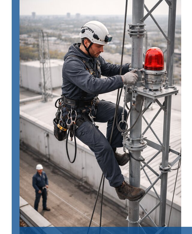Монтаж заградительных огней и обслуживание объектов в Чехове