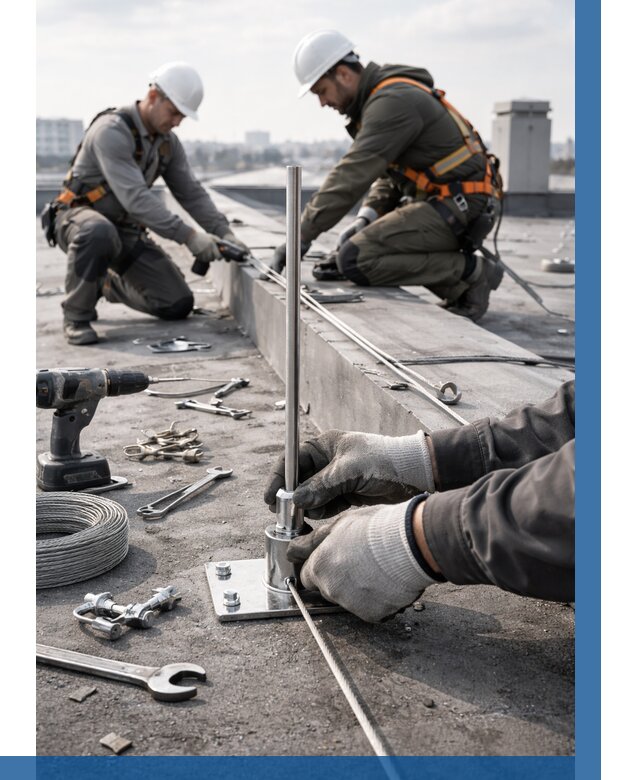 Монтаж молниезащиты на кровле в Чехове цена от 25418 р. | ВЫСОТНИК-Чхв