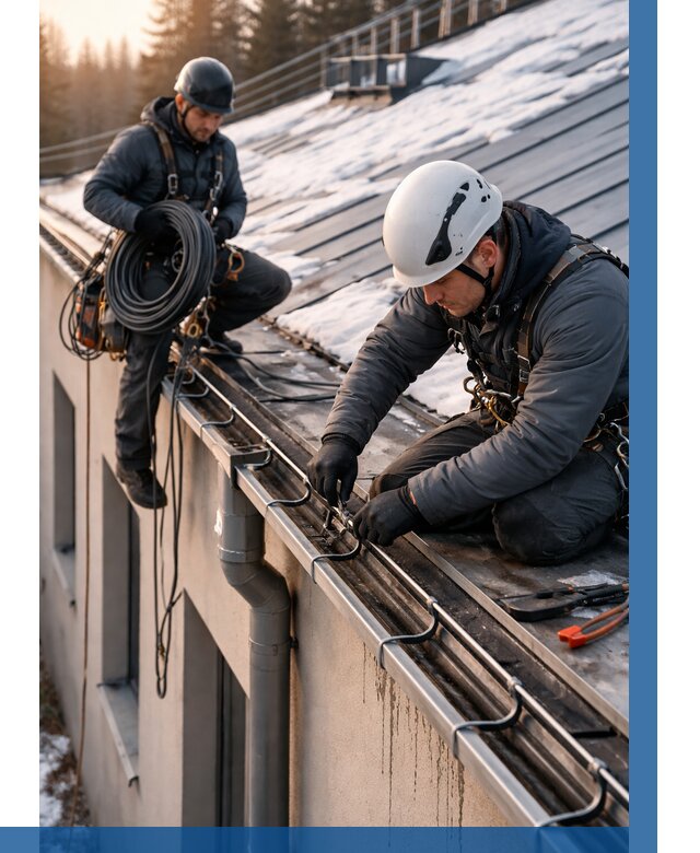 Монтаж греющего кабеля на кровле в Чехове от 458 р. | ВЫСОТНИК-Чхв