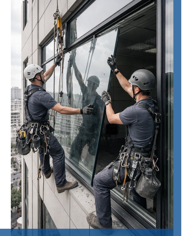 Замена стеклопакетов на высоте в Чехове от 5592 р. | ВЫСОТНИК-Чхв