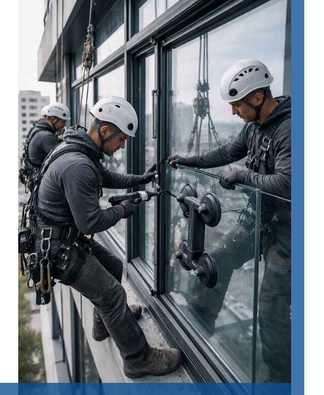 Витражное остекление зданий в Чехове от 3558 р. | ВЫСОТНИК-Чхв