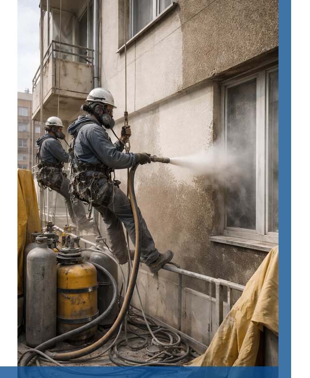 Пескоструйная очистка фасада в Чехове от 661 р. | ВЫСОТНИК-Чхв