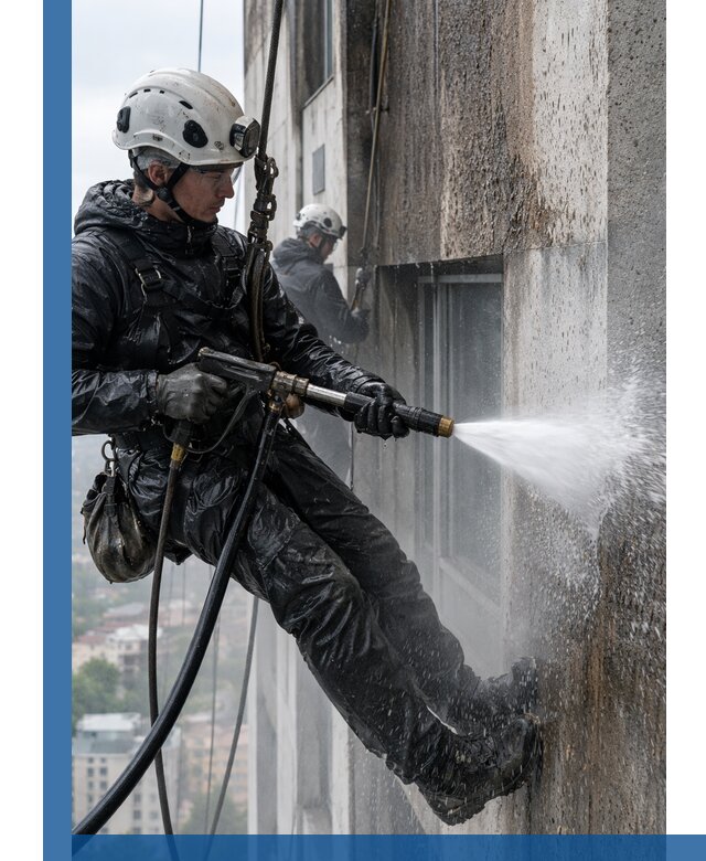 Гидроструйная очистка фасадов и конструкций в Чехове