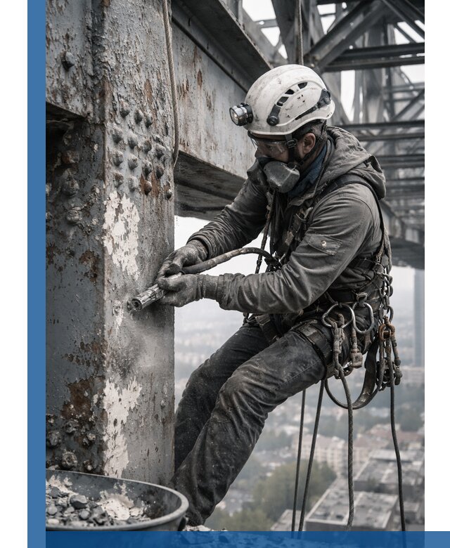 Удаление старой краски с металлических конструкций в Чехове