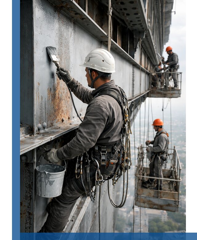 Покраска металлоконструкций на высоте в Чехове профессионально