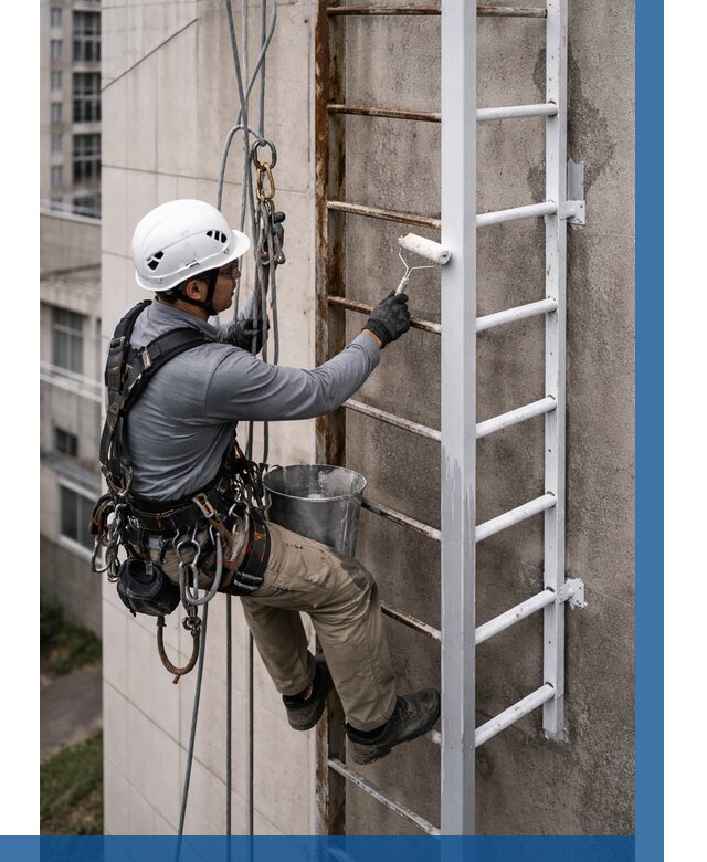 Покраска пожарных лестниц в Чехове от 4575 р. | ВЫСОТНИК-Чхв