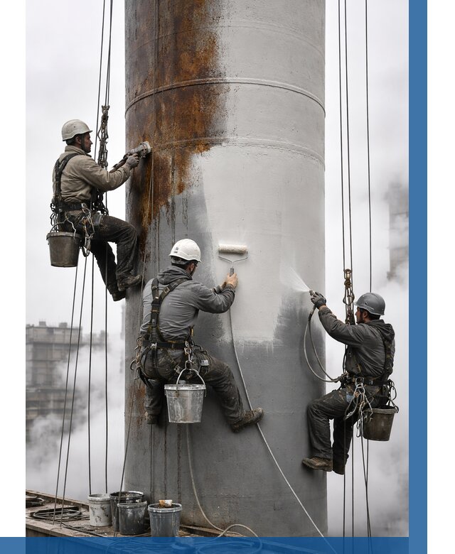 Покраска дымовых труб в Чехове от 8642 р. | ВЫСОТНИК-Чхв