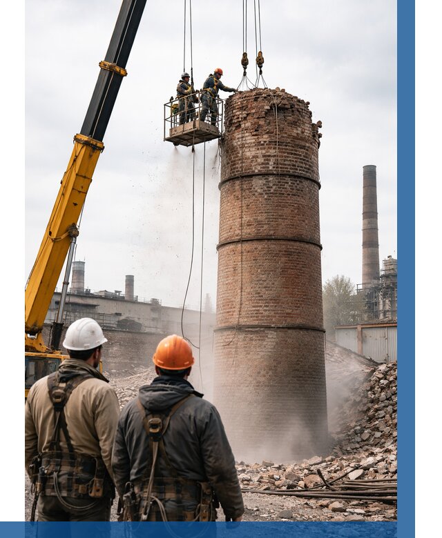 Демонтаж дымовой трубы в Чехове от 91503 р. | ВЫСОТНИК-Чхв, смета