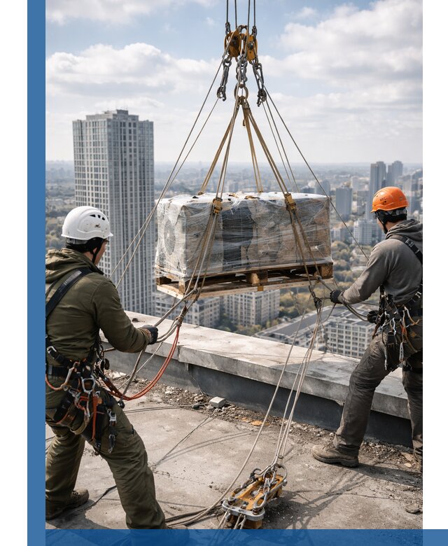 Подъем и монтаж крупногабаритных грузов на крышу в Чехове