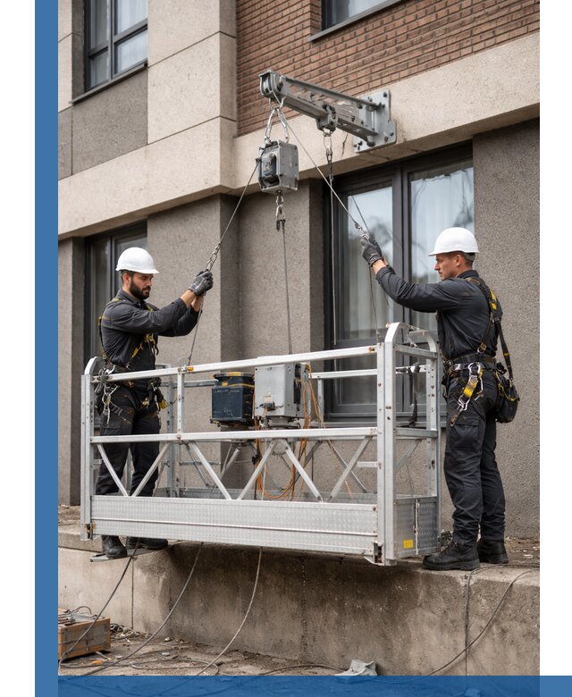 Монтаж и подъем фасадной люльки в Чехове с гарантией безопасности