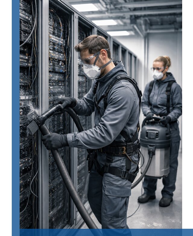 Обеспыливание серверной комнаты в Чехове, профессиональная очистка