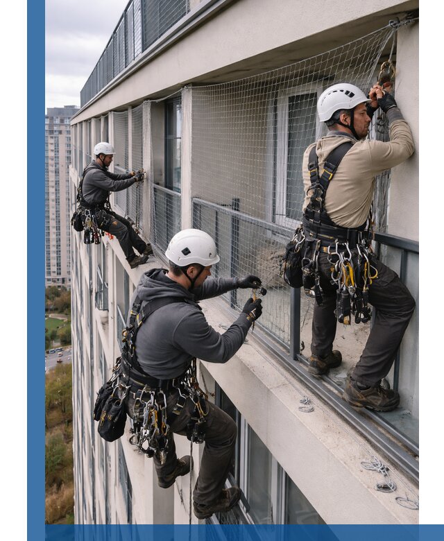 Профессиональный монтаж защитной сетки от птиц в Чехове